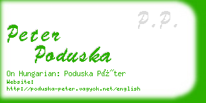 peter poduska business card